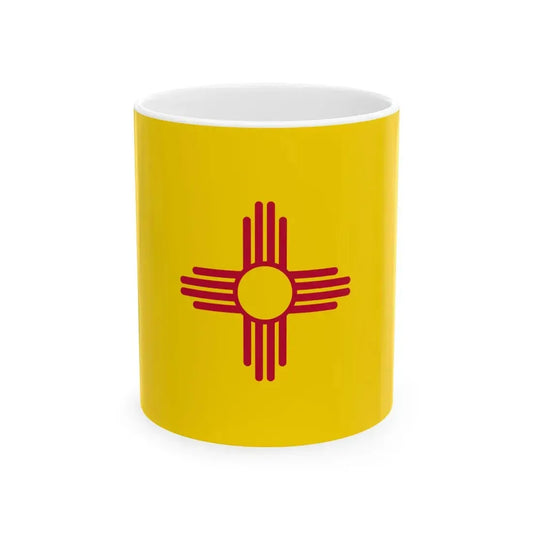 Flag of New Mexico 3-2 (United States) White Coffee Mug 11oz - Go Mug Yourself