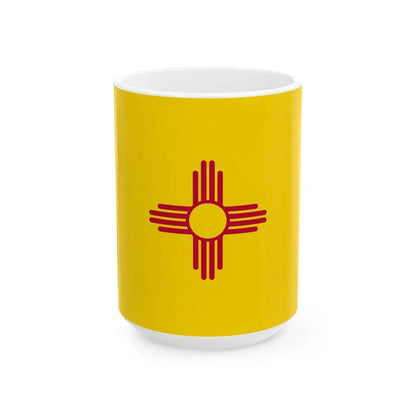 Flag of New Mexico 3-2 (United States) White Coffee Mug 15oz - Go Mug Yourself
