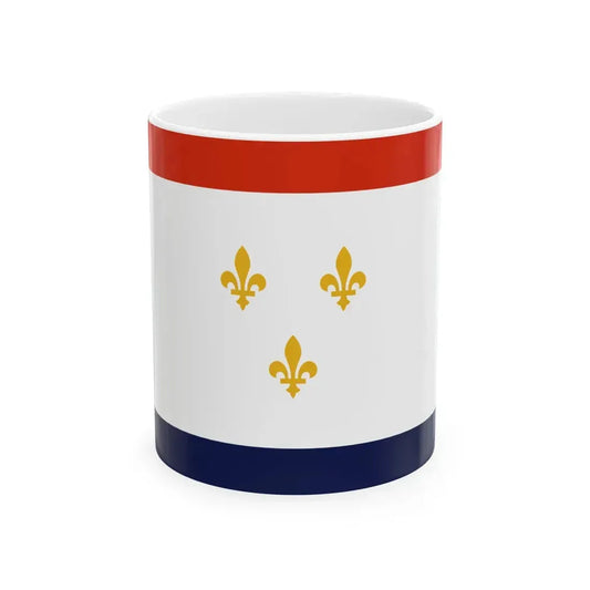 Flag of New Orleans Louisiana (United States) White Coffee Mug 11oz - Go Mug Yourself