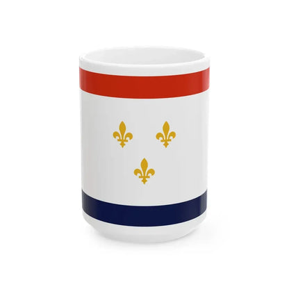 Flag of New Orleans Louisiana (United States) White Coffee Mug 15oz - Go Mug Yourself