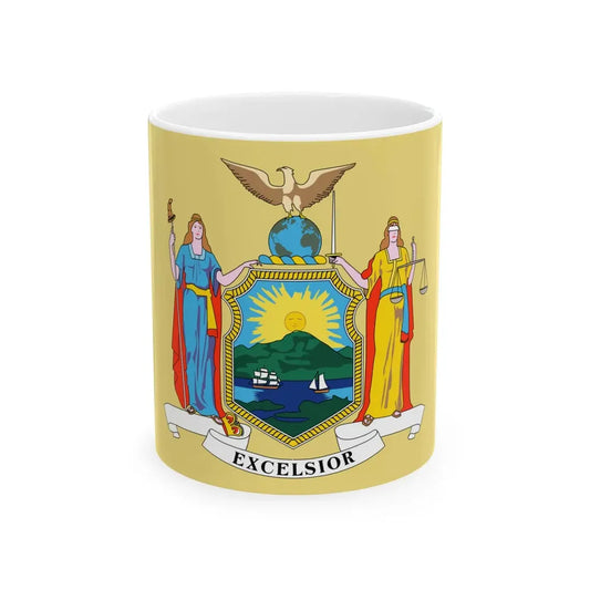 Flag of New York 1896-1901 (United States) White Coffee Mug 11oz - Go Mug Yourself