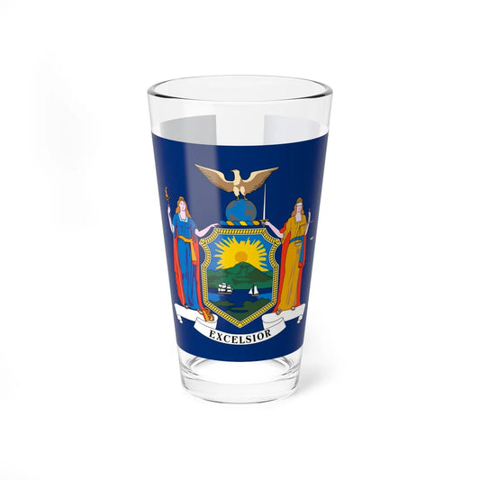 Flag of New York 1909-2020 (United States) Pint Glass 16oz 16oz - Go Mug Yourself