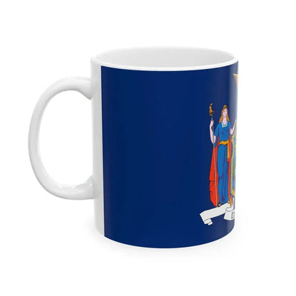 Flag of New York 1909-2020 (United States) White Coffee Mug - Go Mug Yourself