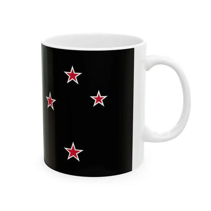 Flag of New Zealand black (New Zealand) White Coffee Mug - Go Mug Yourself