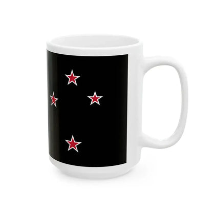 Flag of New Zealand black (New Zealand) White Coffee Mug - Go Mug Yourself