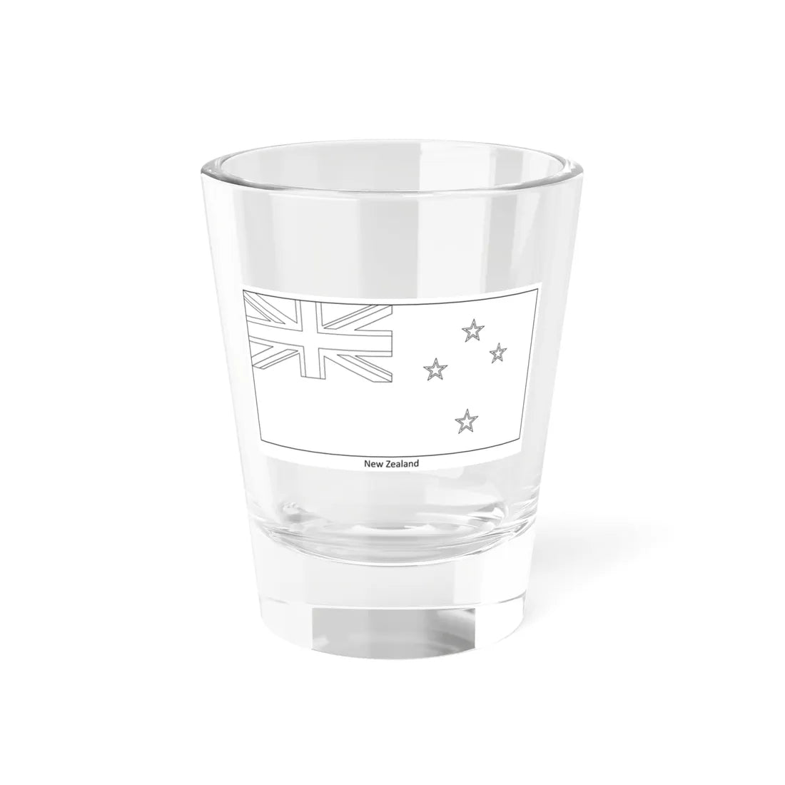 Flag of New Zealand colouring page (New Zealand) Shot Glass 1.5oz 1.5oz - Go Mug Yourself