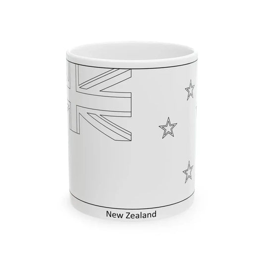Flag of New Zealand colouring page (New Zealand) White Coffee Mug 11oz - Go Mug Yourself