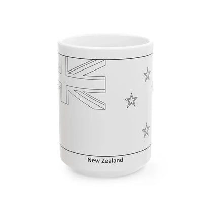 Flag of New Zealand colouring page (New Zealand) White Coffee Mug 15oz - Go Mug Yourself