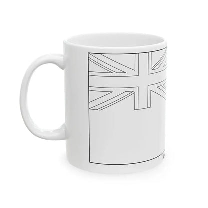 Flag of New Zealand colouring page (New Zealand) White Coffee Mug - Go Mug Yourself
