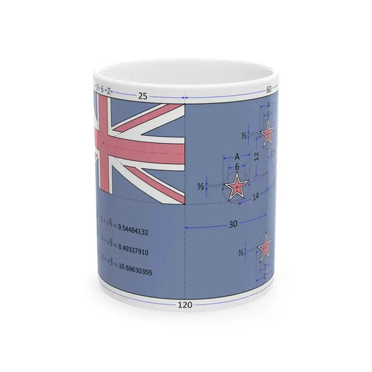Flag of New Zealand construction sheet (New Zealand) White Coffee Mug 11oz - Go Mug Yourself