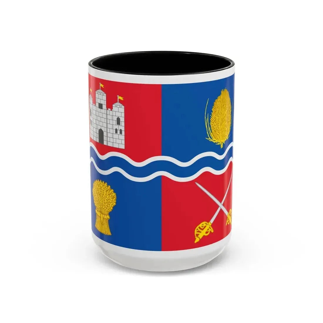 Flag of Newbury UK - Accent Coffee Mug 15oz Black - Go Mug Yourself