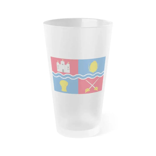 Flag of Newbury UK - Frosted Pint Glass 16oz 16oz Frosted - Go Mug Yourself