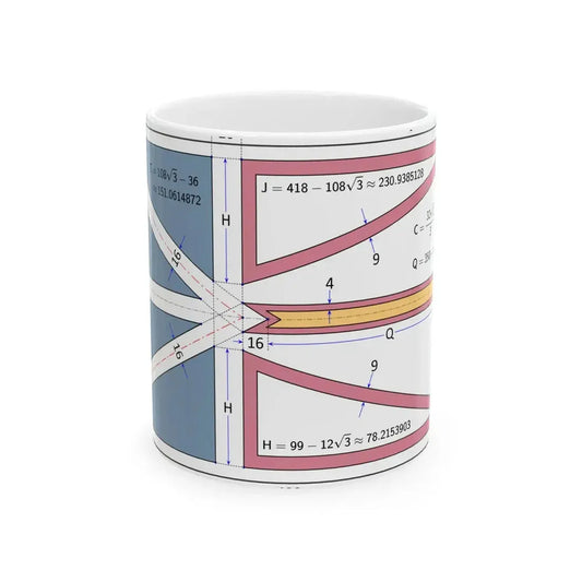 Flag of Newfoundland and Labrador construction sheet (Canada) White Coffee Mug 11oz - Go Mug Yourself