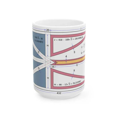 Flag of Newfoundland and Labrador construction sheet (Canada) White Coffee Mug 15oz - Go Mug Yourself