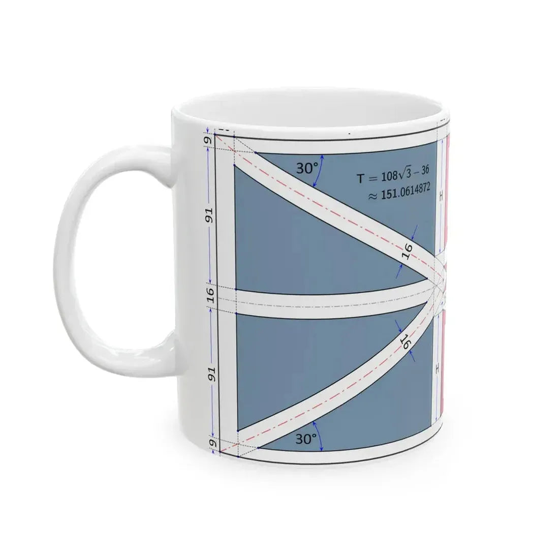 Flag of Newfoundland and Labrador construction sheet (Canada) White Coffee Mug - Go Mug Yourself