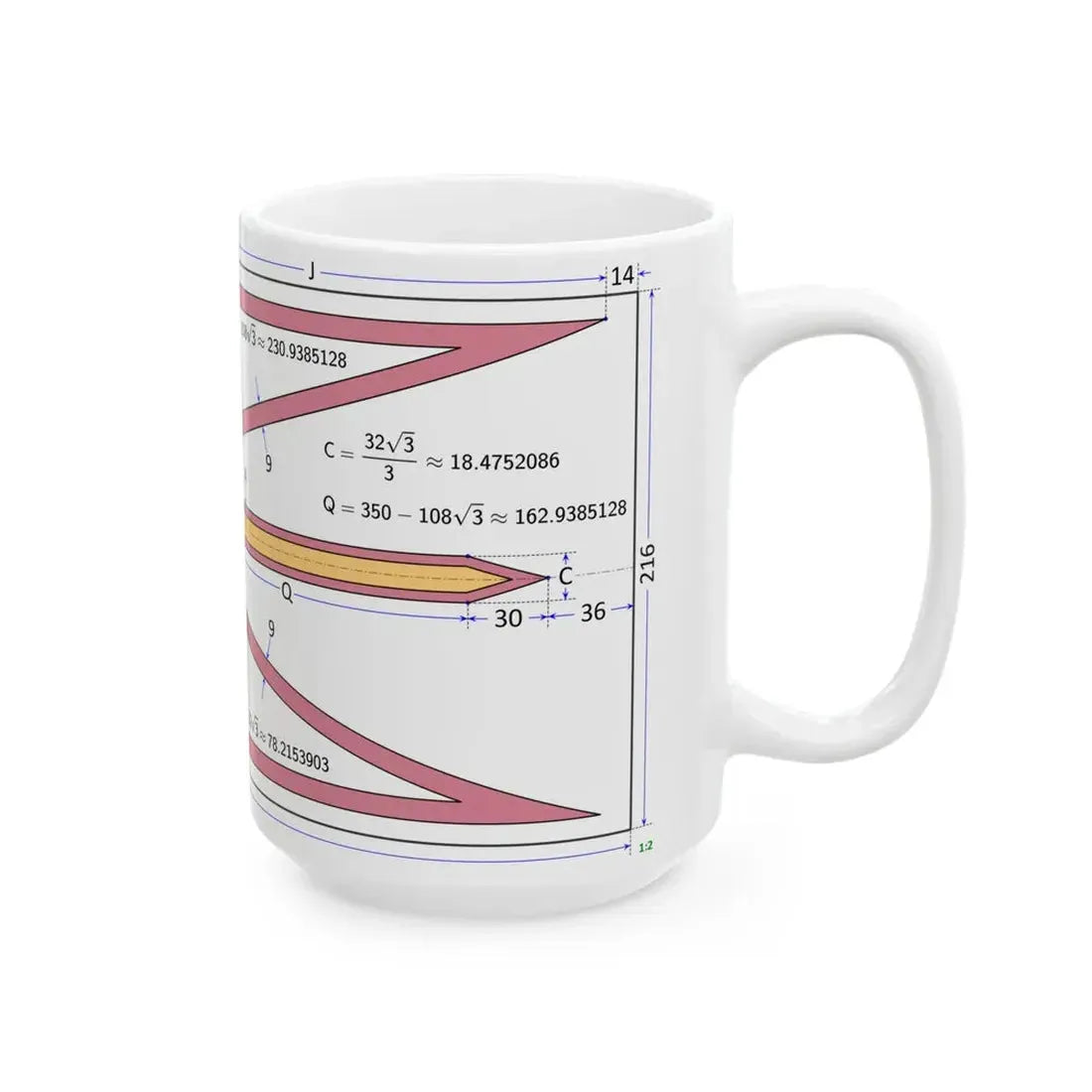 Flag of Newfoundland and Labrador construction sheet (Canada) White Coffee Mug - Go Mug Yourself
