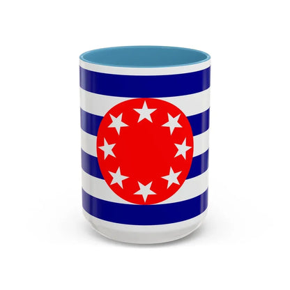 Flag of Ngarchelong Palau - Accent Coffee Mug 15oz Light Blue - Go Mug Yourself
