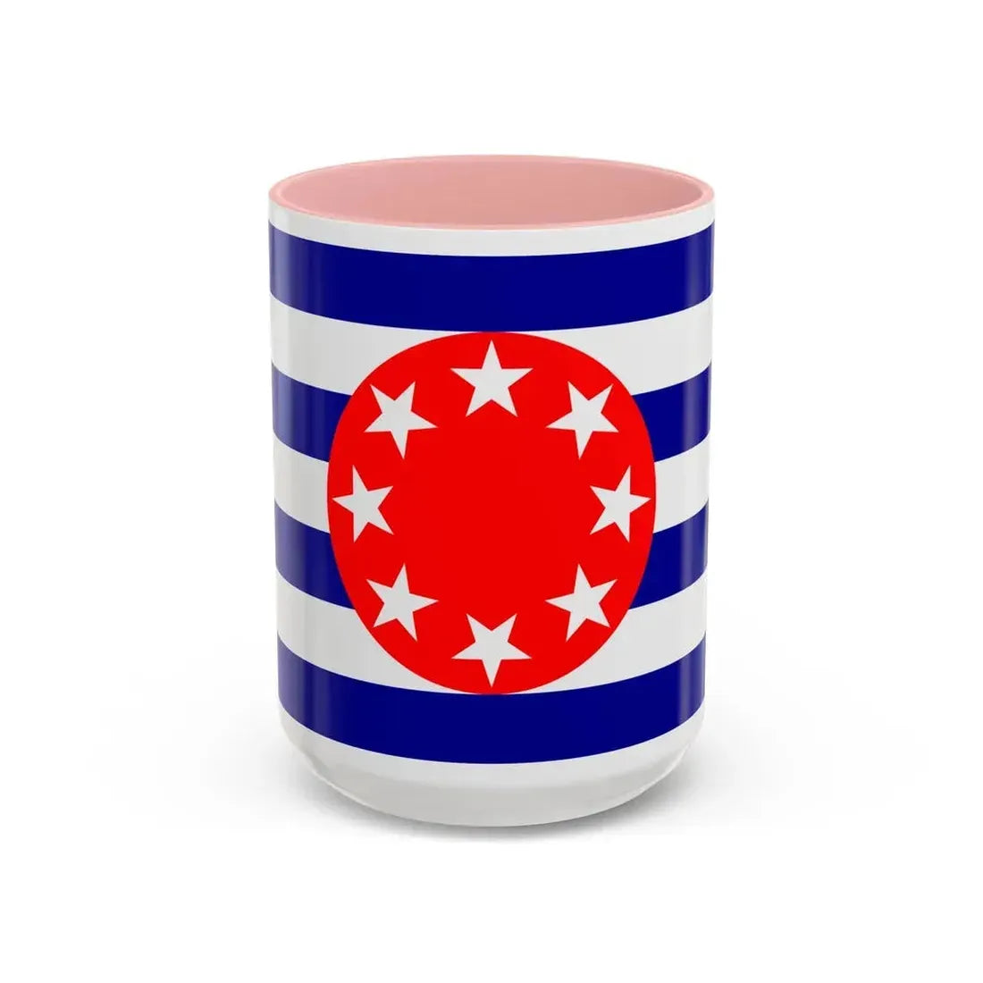 Flag of Ngarchelong Palau - Accent Coffee Mug 15oz Pink - Go Mug Yourself