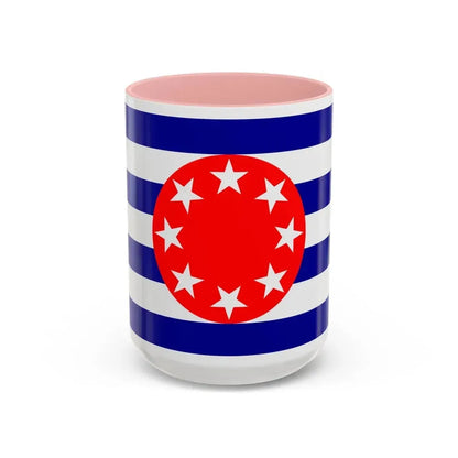 Flag of Ngarchelong Palau - Accent Coffee Mug 15oz Pink - Go Mug Yourself