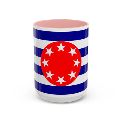 Flag of Ngarchelong Palau - Accent Coffee Mug 15oz Pink - Go Mug Yourself