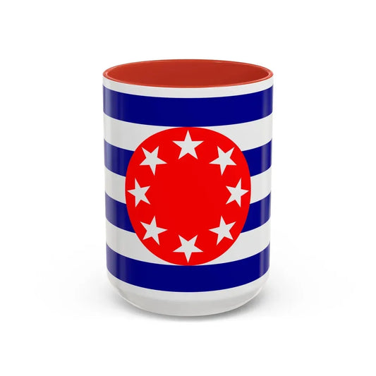 Flag of Ngarchelong Palau - Accent Coffee Mug 15oz Red - Go Mug Yourself