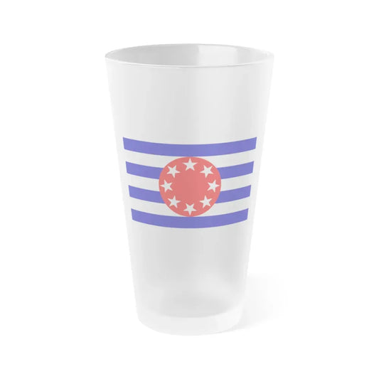 Flag of Ngarchelong Palau - Frosted Pint Glass 16oz 16oz Frosted - Go Mug Yourself