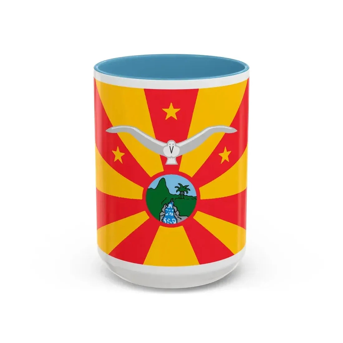 Flag of Ngardmau Palau - Accent Coffee Mug 15oz Light Blue - Go Mug Yourself
