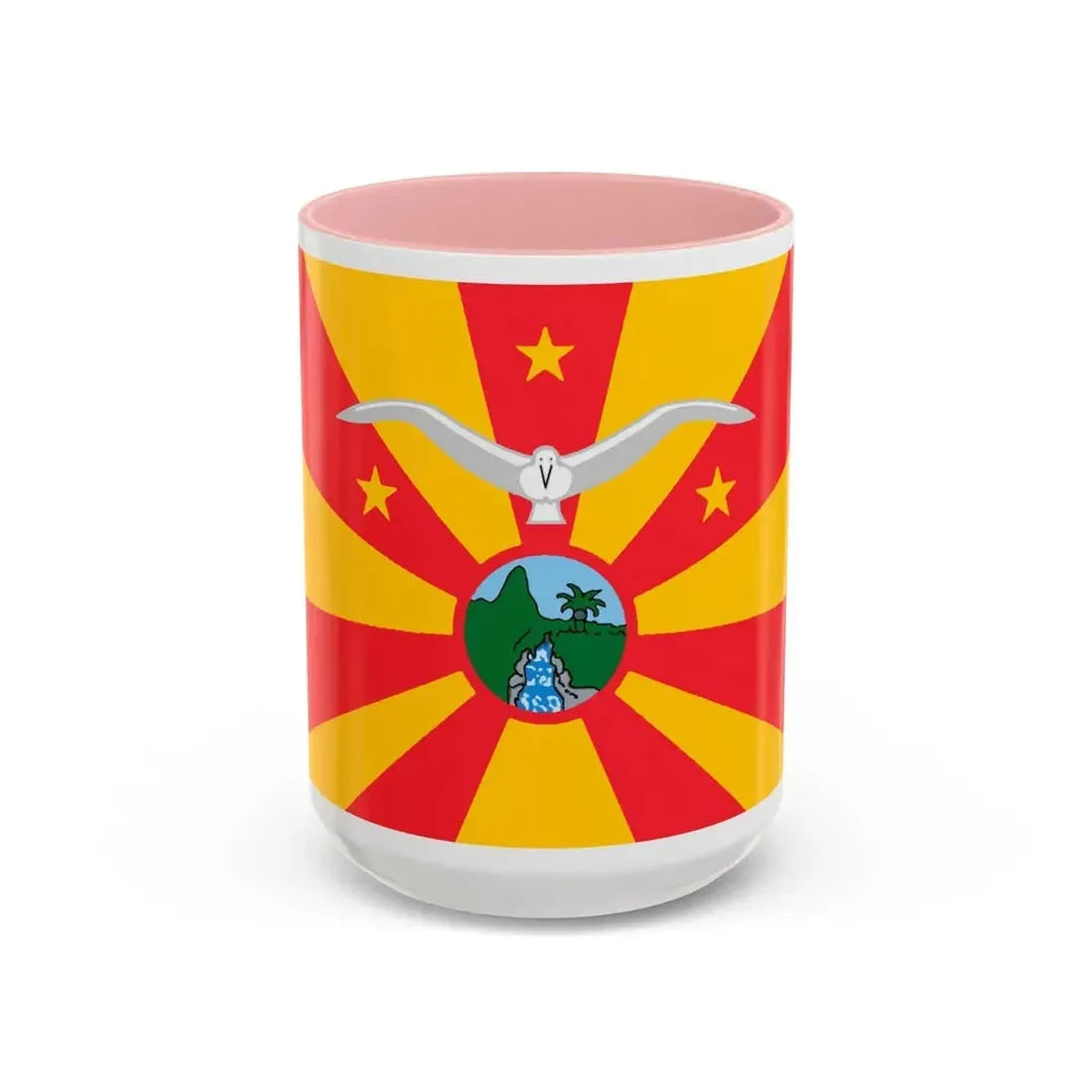 Flag of Ngardmau Palau - Accent Coffee Mug 15oz Pink - Go Mug Yourself