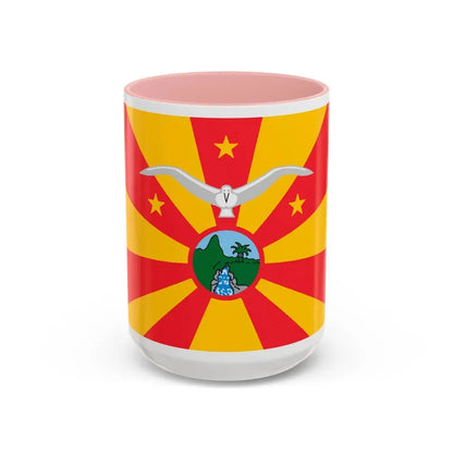 Flag of Ngardmau Palau - Accent Coffee Mug 15oz Pink - Go Mug Yourself