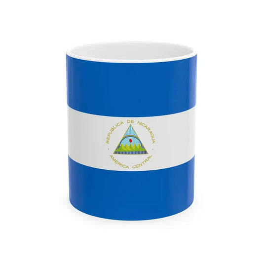 Flag of Nicaragua 3-2 (Nicaragua) White Coffee Mug 11oz - Go Mug Yourself