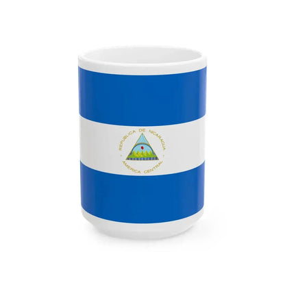 Flag of Nicaragua 3-2 (Nicaragua) White Coffee Mug 15oz - Go Mug Yourself