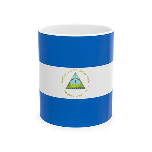 Flag of Nicaragua (Nicaragua) White Coffee Mug 11oz - Go Mug Yourself
