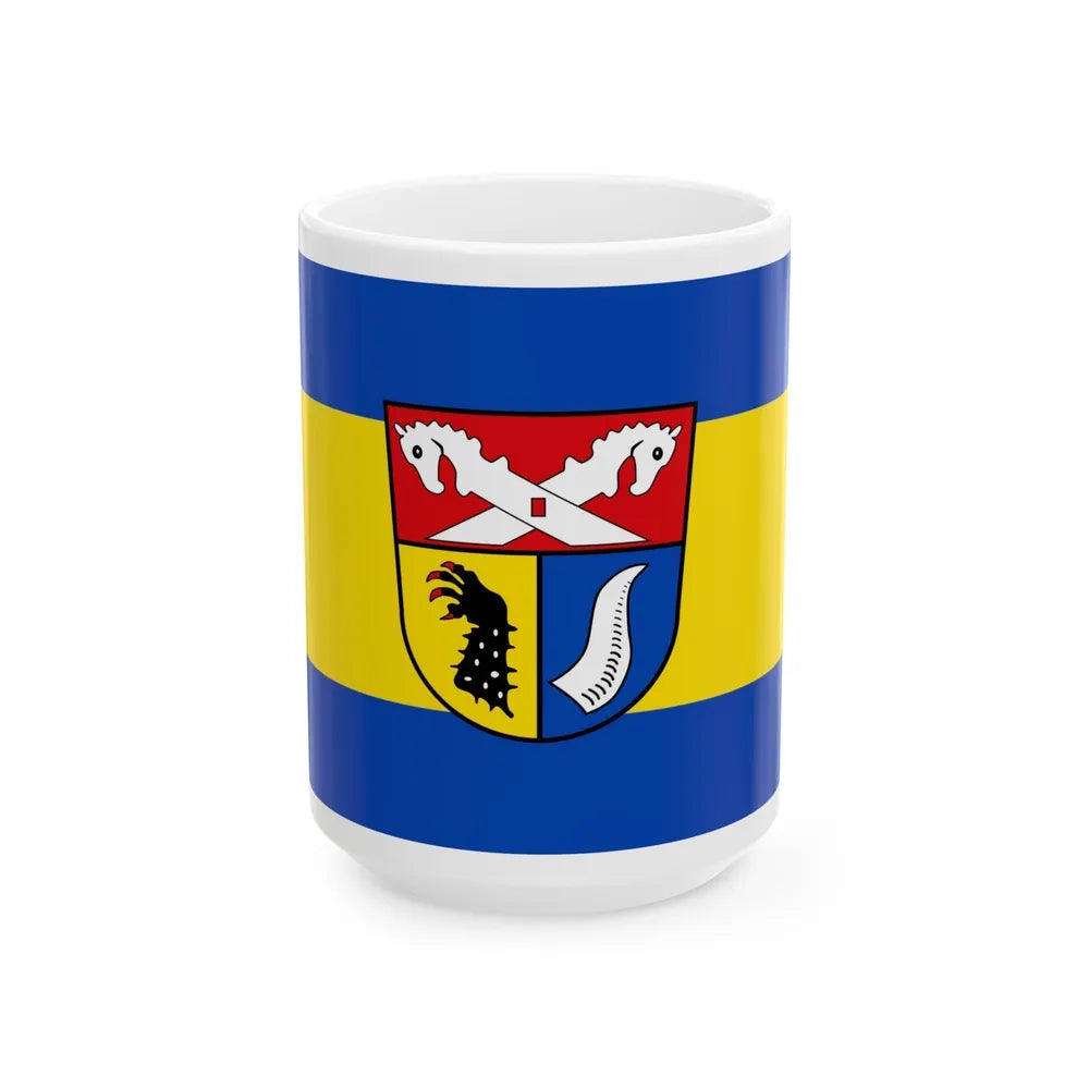 Flag of Nienburg Weser Germany - White Coffee Mug-15oz-Go Mug Yourself