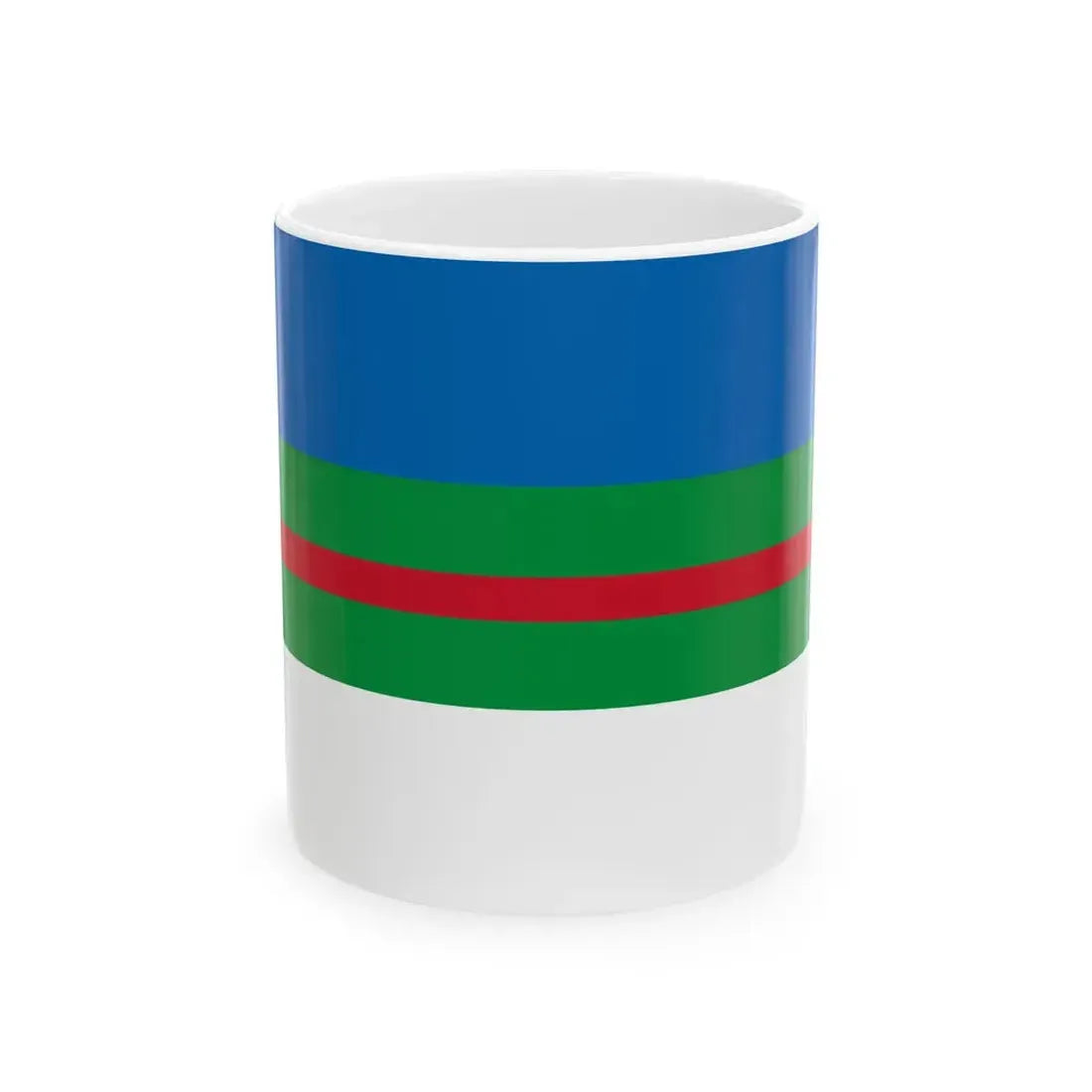 Flag of Nikolaevsk-na-Amure Khabarovsk kray 2003 (Russia) White Coffee Mug 11oz - Go Mug Yourself