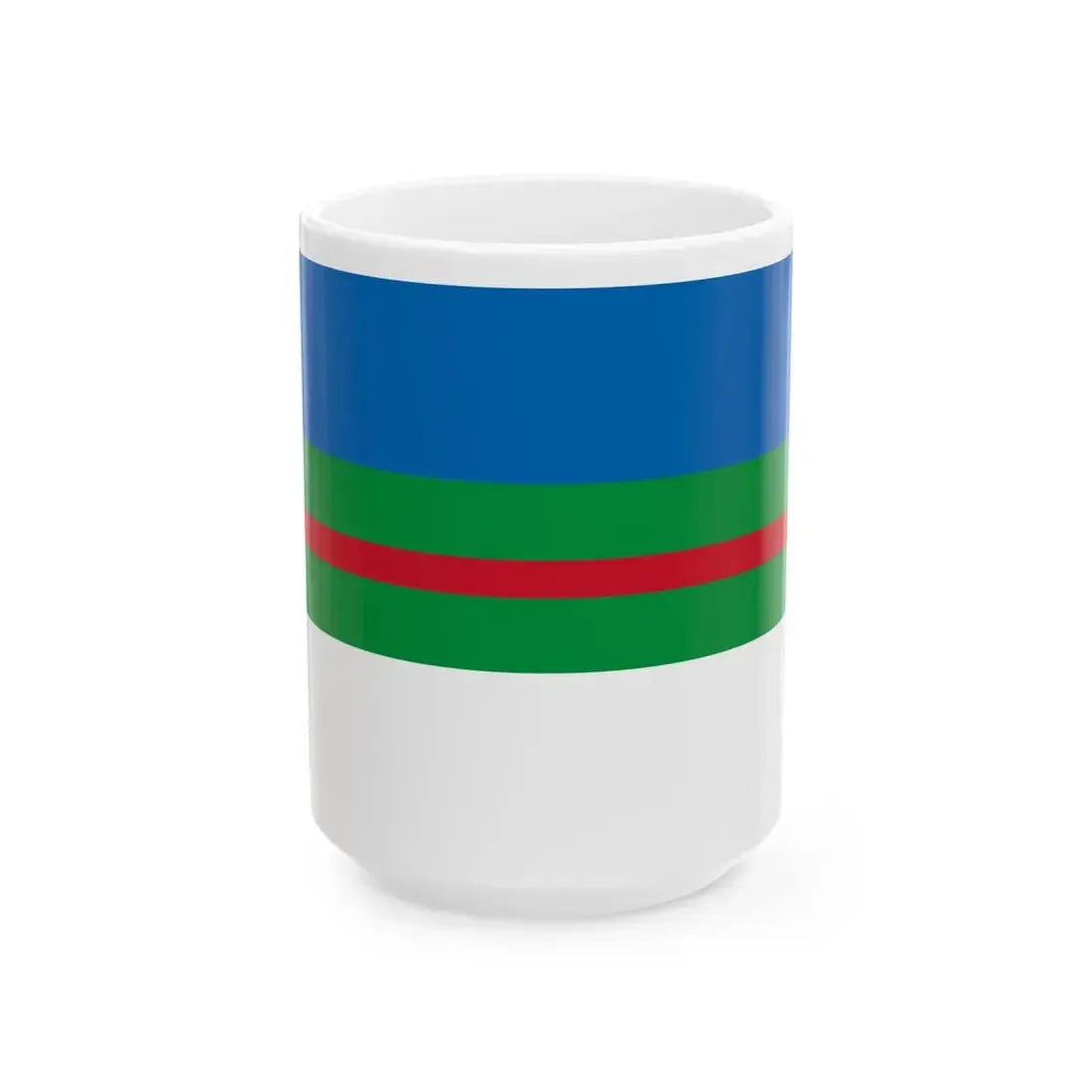 Flag of Nikolaevsk-na-Amure Khabarovsk kray 2003 (Russia) White Coffee Mug 15oz - Go Mug Yourself