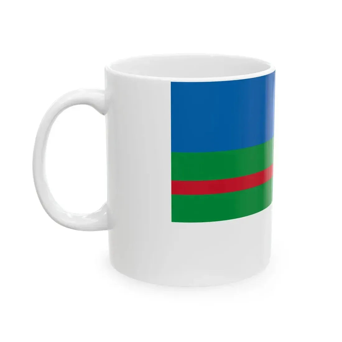 Flag of Nikolaevsk-na-Amure Khabarovsk kray 2003 (Russia) White Coffee Mug - Go Mug Yourself