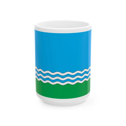 Flag of Nikolske raion (Ukraine) White Coffee Mug 15oz - Go Mug Yourself