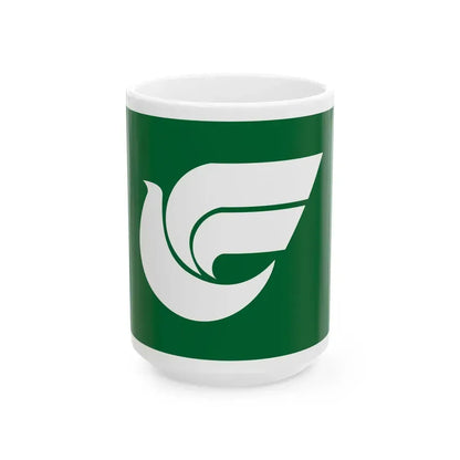 Flag of Nishimeya Aomori (Japan) White Coffee Mug 15oz - Go Mug Yourself