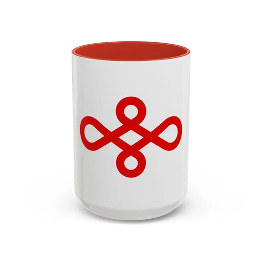 Flag of Nishio Japan - Accent Coffee Mug 15oz Red - Go Mug Yourself