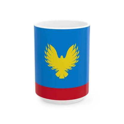 Flag of Nizhneingashsky rayon Krasnoyarsk krai (Russia) White Coffee Mug 15oz - Go Mug Yourself