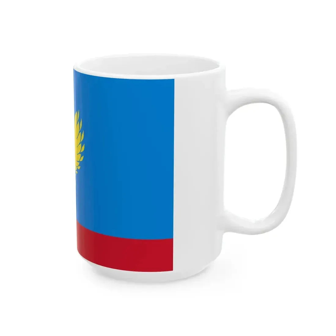 Flag of Nizhneingashsky rayon Krasnoyarsk krai (Russia) White Coffee Mug - Go Mug Yourself