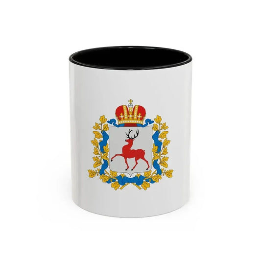 Flag of Nizhny Novgorod Oblast Russia - Accent Coffee Mug 11oz Black - Go Mug Yourself