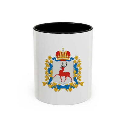 Flag of Nizhny Novgorod Oblast Russia - Accent Coffee Mug 11oz Black - Go Mug Yourself
