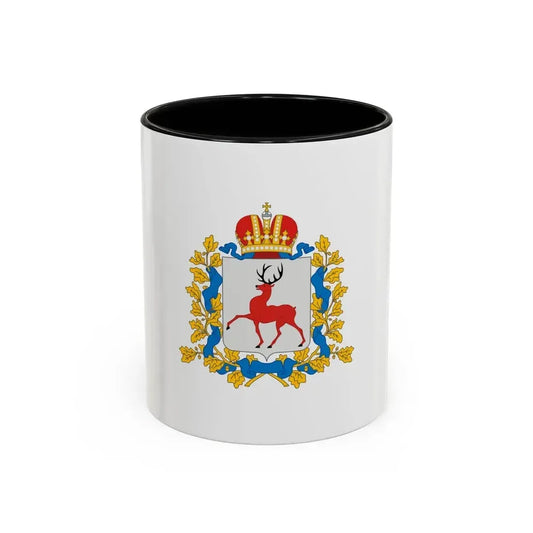 Flag of Nizhny Novgorod Oblast Russia - Accent Coffee Mug 11oz Black - Go Mug Yourself
