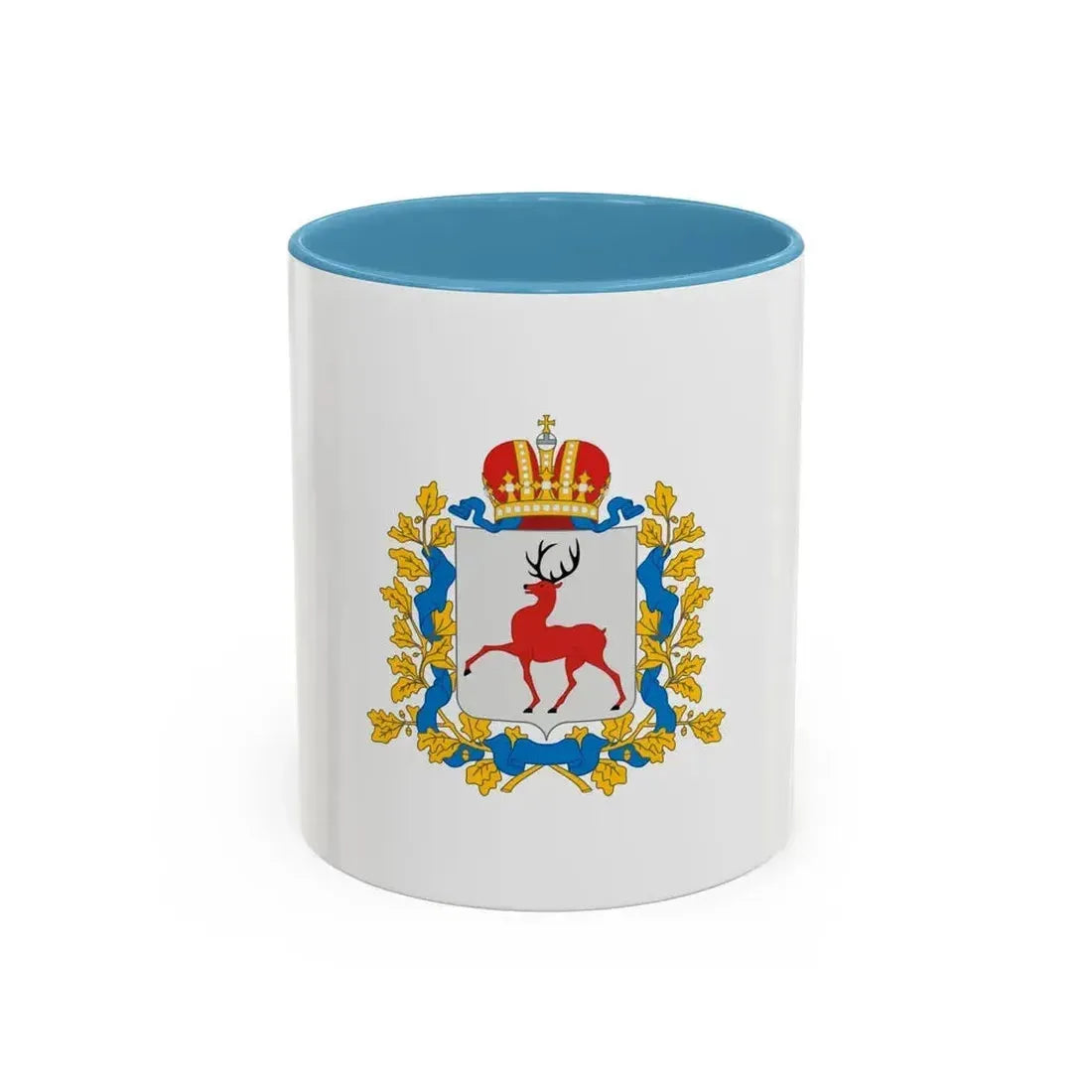 Flag of Nizhny Novgorod Oblast Russia - Accent Coffee Mug 11oz Light Blue - Go Mug Yourself