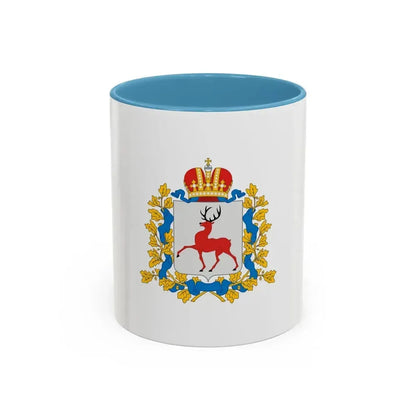 Flag of Nizhny Novgorod Oblast Russia - Accent Coffee Mug 11oz Light Blue - Go Mug Yourself