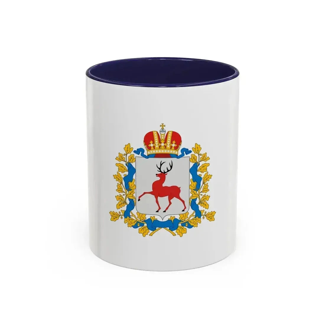Flag of Nizhny Novgorod Oblast Russia - Accent Coffee Mug 11oz Navy - Go Mug Yourself