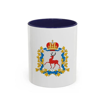 Flag of Nizhny Novgorod Oblast Russia - Accent Coffee Mug 11oz Navy - Go Mug Yourself