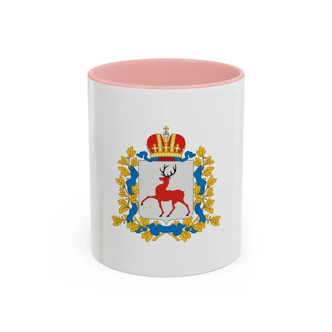 Flag of Nizhny Novgorod Oblast Russia - Accent Coffee Mug 11oz Pink - Go Mug Yourself
