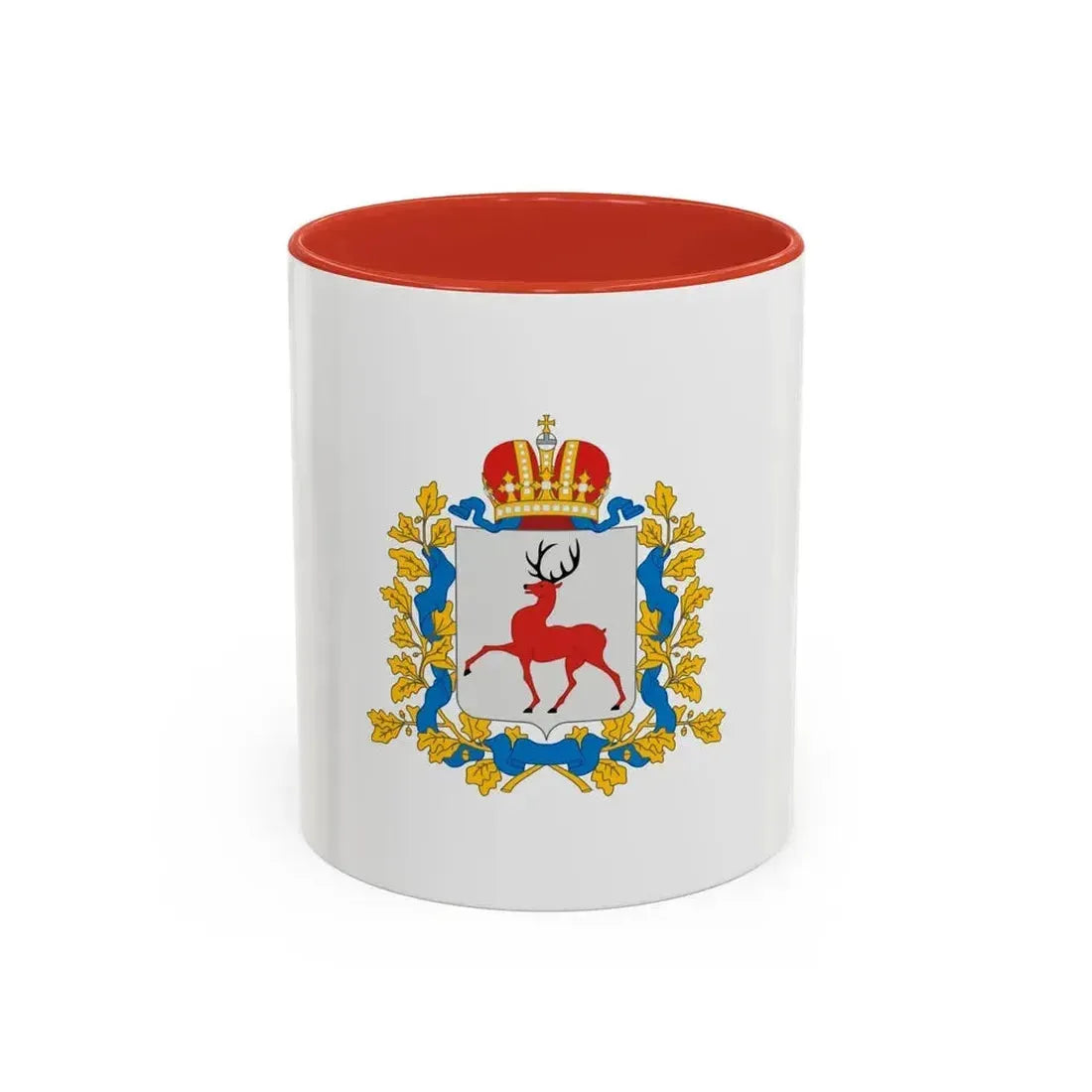Flag of Nizhny Novgorod Oblast Russia - Accent Coffee Mug 11oz Red - Go Mug Yourself